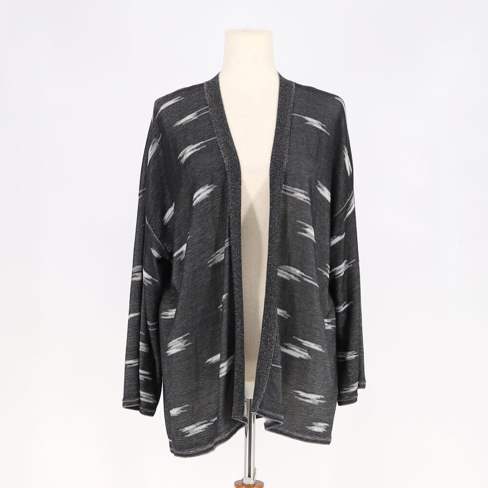 EILEEN FISHER Seamless Sleek Ikat Style Tencel Cardigan Size M